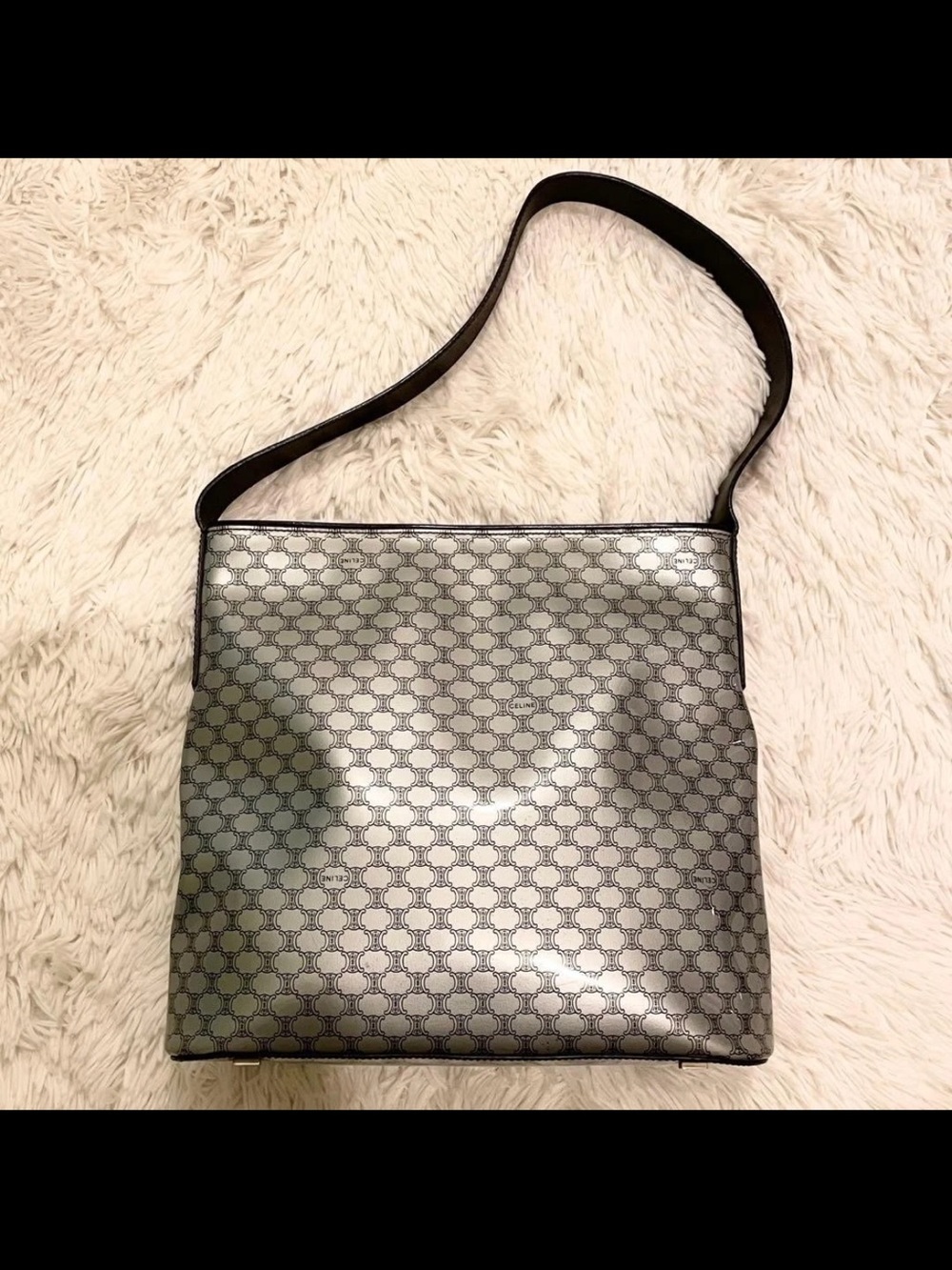 Celine Silver Monogram Shoulder Bag